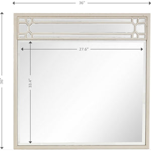 36" Champagne Square Metal Framed Accent Mirror - Montana Home & Kitchen Co.