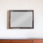 36" Dark Cherry Rectangle Dresser Mirror Mounts To Dresser With Frame - Montana Home & Kitchen Co.