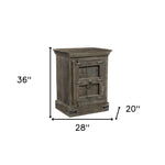 36" Distressed Brown Solid Wood Nightstand - Montana Home & Kitchen Co.