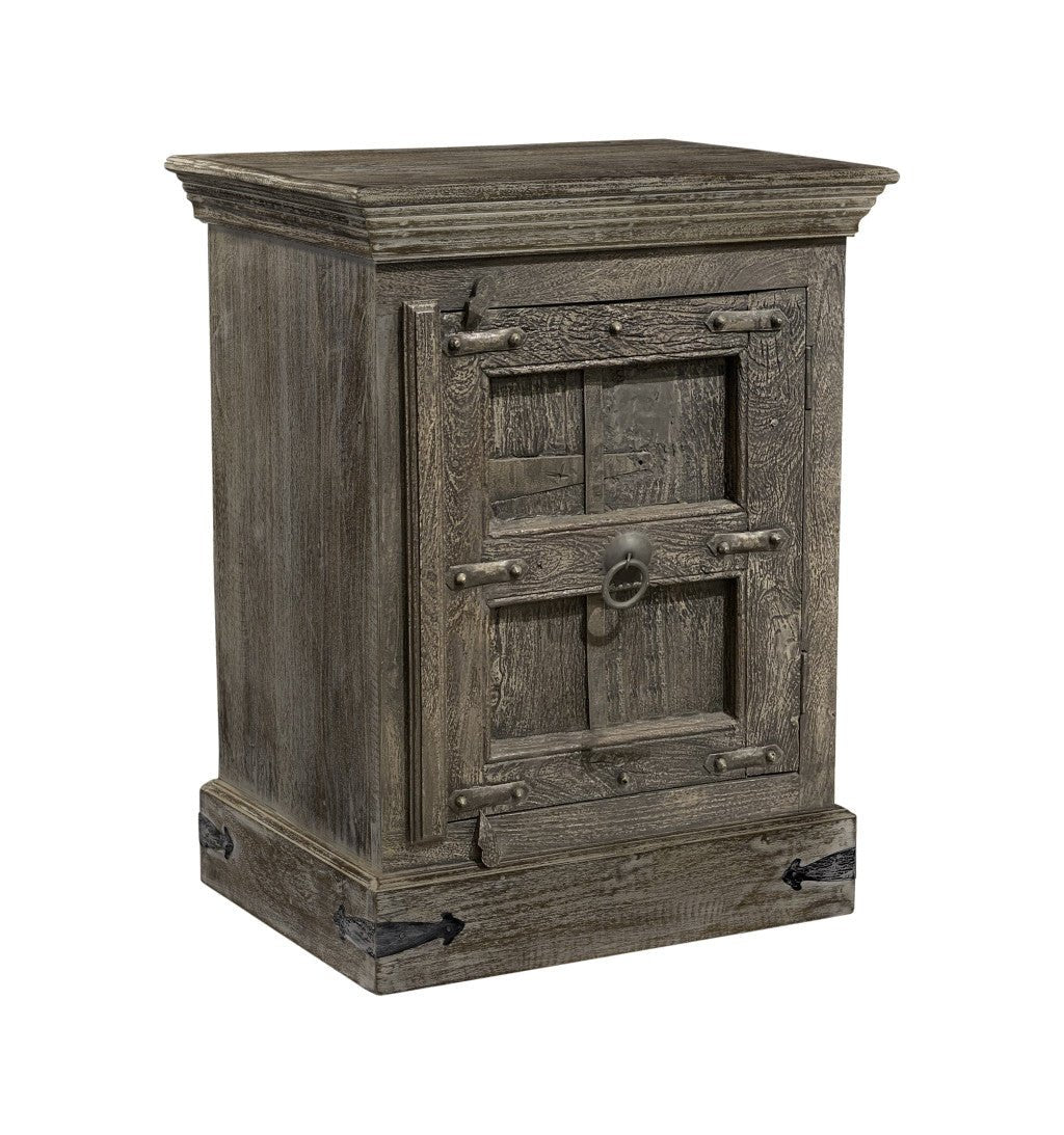 36" Distressed Brown Solid Wood Nightstand - Montana Home & Kitchen Co.