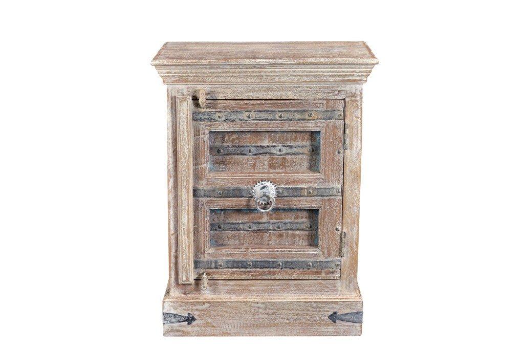 36" Distressed White Solid Wood Nightstand - Montana Home & Kitchen Co.