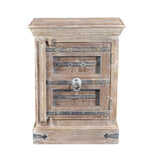 36" Distressed White Solid Wood Nightstand - Montana Home & Kitchen Co.