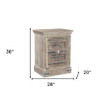 36" Distressed White Solid Wood Nightstand - Montana Home & Kitchen Co.