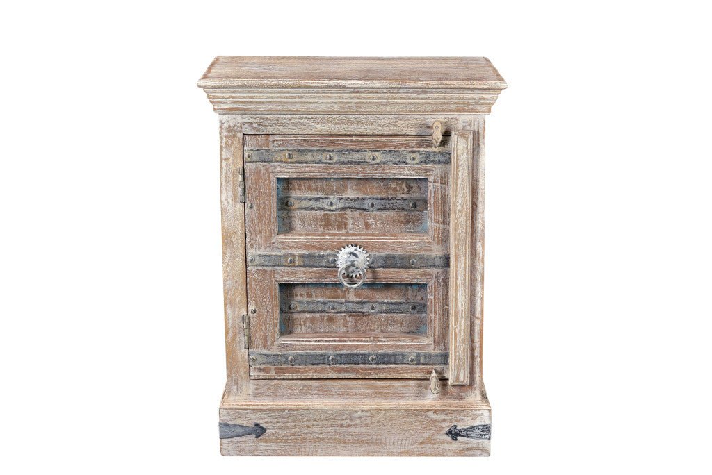 36" Distressed White Solid Wood Nightstand - Montana Home & Kitchen Co.