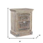 36" Distressed White Solid Wood Nightstand - Montana Home & Kitchen Co.