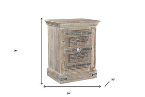 36" Distressed White Solid Wood Nightstand - Montana Home & Kitchen Co.