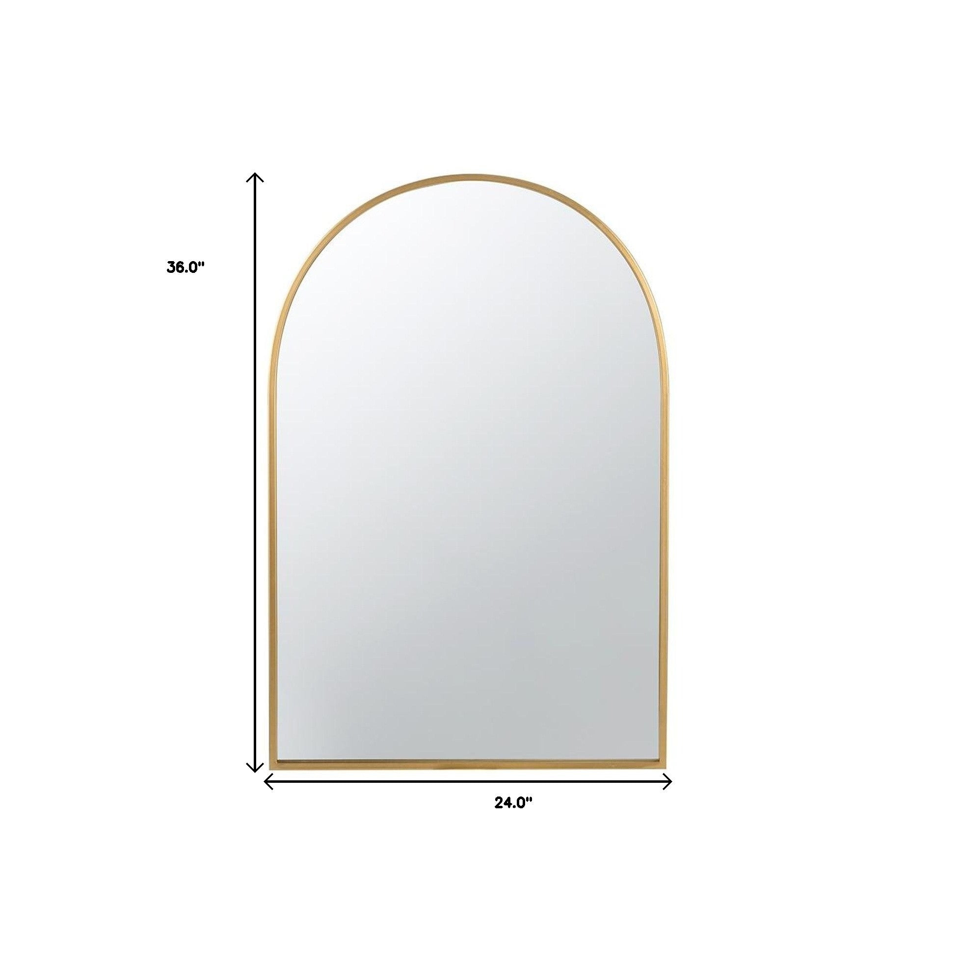 36" Gold Arch Iron Framed Accent Mirror - Montana Home & Kitchen Co.