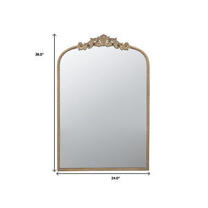 36" Gold Arch Iron Framed Accent Mirror - Montana Home & Kitchen Co.