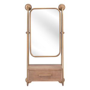 36" Gold Steel Framed Accent Mirror - Montana Home & Kitchen Co.