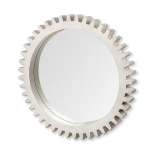 36" White Abstract Framed Accent Mirror - Montana Home & Kitchen Co.