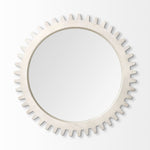 36" White Abstract Framed Accent Mirror - Montana Home & Kitchen Co.