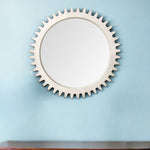 36" White Abstract Framed Accent Mirror - Montana Home & Kitchen Co.