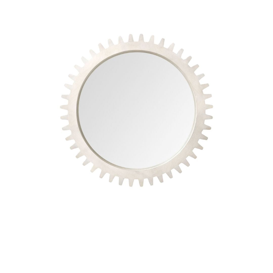 36" White Abstract Framed Accent Mirror - Montana Home & Kitchen Co.