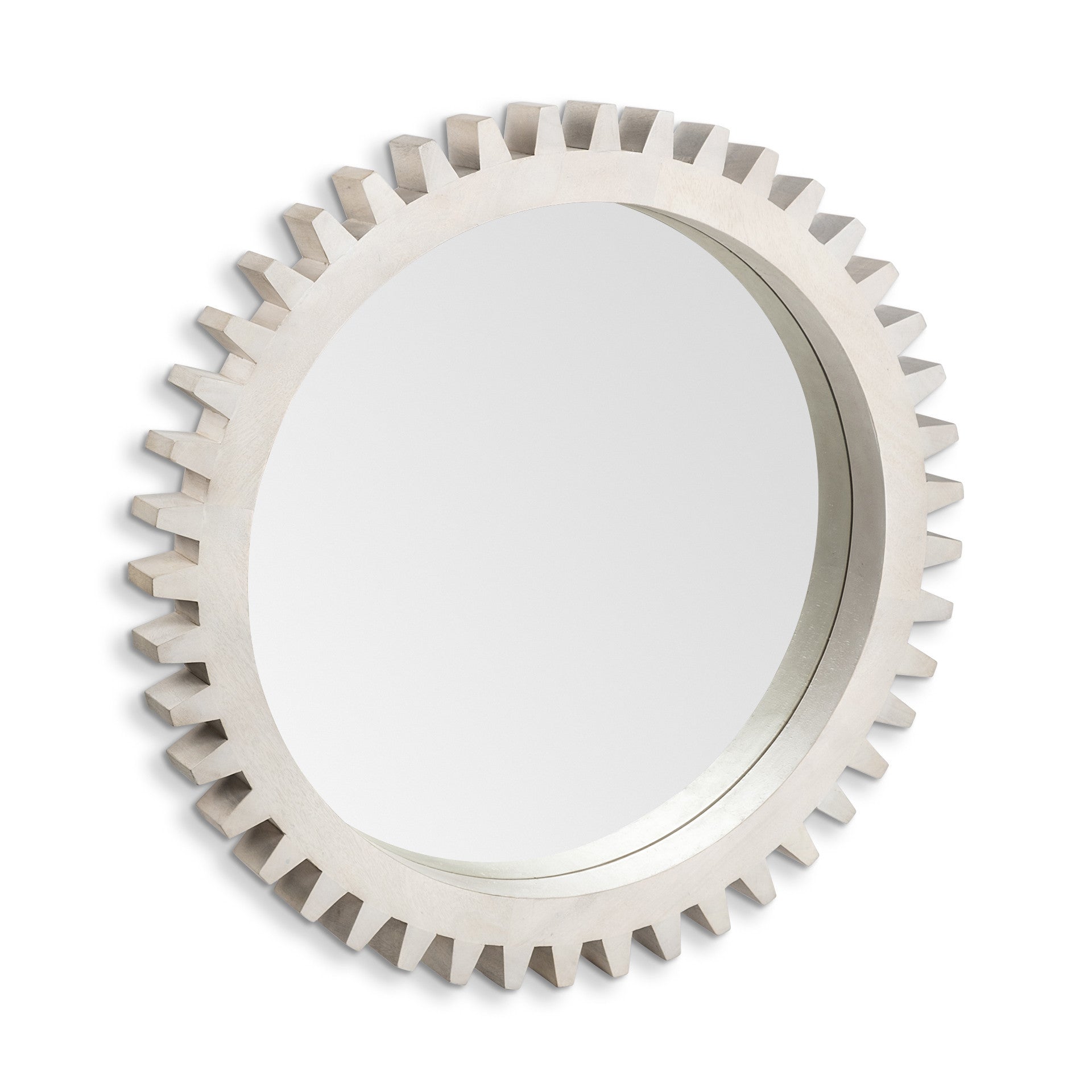 36" White Abstract Framed Accent Mirror - Montana Home & Kitchen Co.