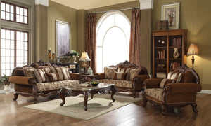 37" Brown Velvet Damask Club Chair - Montana Home & Kitchen Co.