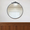 39" Black Crowned Top Iron Framed Accent Mirror - Montana Home & Kitchen Co.