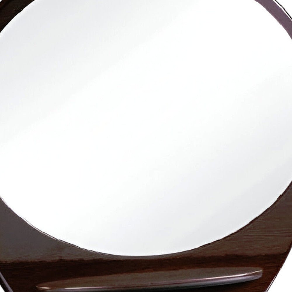 39" Brown Oval Framed Dresser Mirror - Montana Home & Kitchen Co.