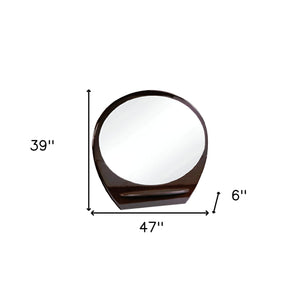 39" Brown Oval Framed Dresser Mirror - Montana Home & Kitchen Co.