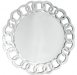 39" Clear Round Glass Framed Accent Mirror - Montana Home & Kitchen Co.