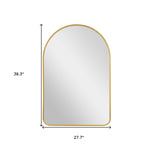 39" Gold Arch Metal Framed Bathroom Vanity Mirror - Montana Home & Kitchen Co.