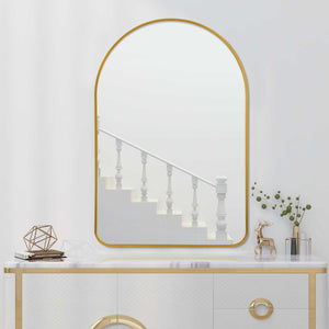 39" Gold Arch Metal Framed Bathroom Vanity Mirror - Montana Home & Kitchen Co.