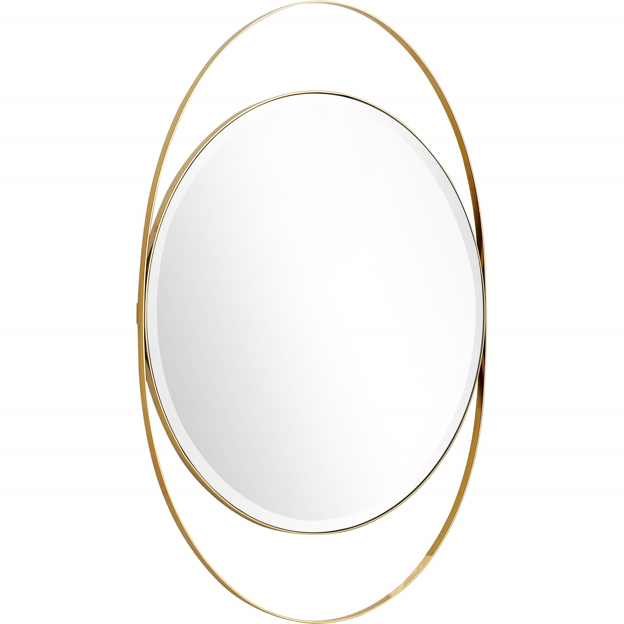 39" Gold Oval Metal Framed Accent Mirror - Montana Home & Kitchen Co.