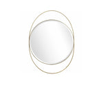 39" Gold Oval Metal Framed Accent Mirror - Montana Home & Kitchen Co.