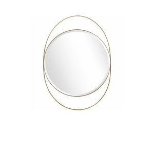 39" Gold Oval Metal Framed Accent Mirror - Montana Home & Kitchen Co.