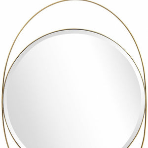 39" Gold Oval Metal Framed Accent Mirror - Montana Home & Kitchen Co.