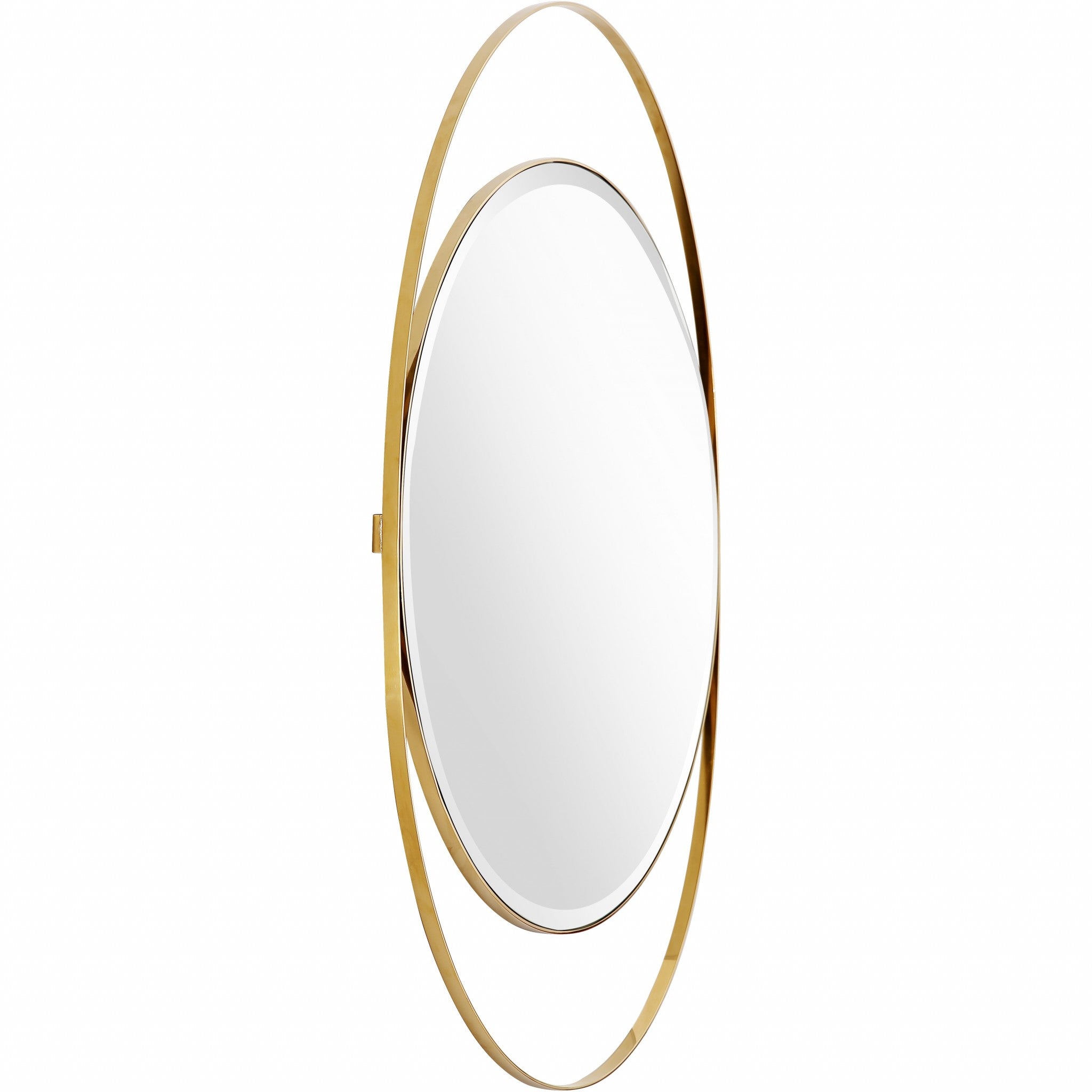 39" Gold Oval Metal Framed Accent Mirror - Montana Home & Kitchen Co.