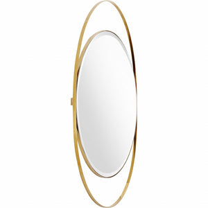 39" Gold Oval Metal Framed Accent Mirror - Montana Home & Kitchen Co.