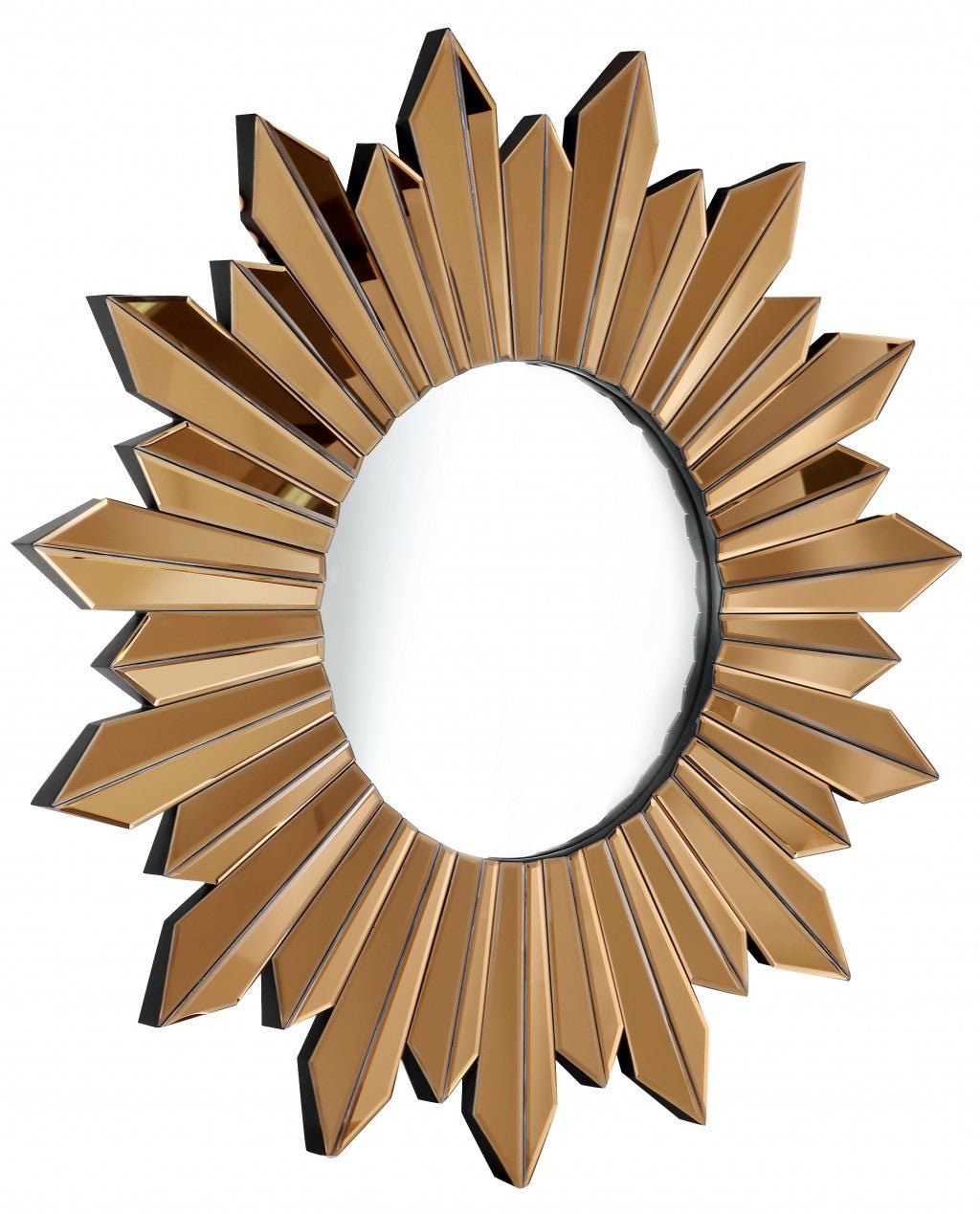 39" Gold Sunburst Glass Framed Accent Mirror - Montana Home & Kitchen Co.