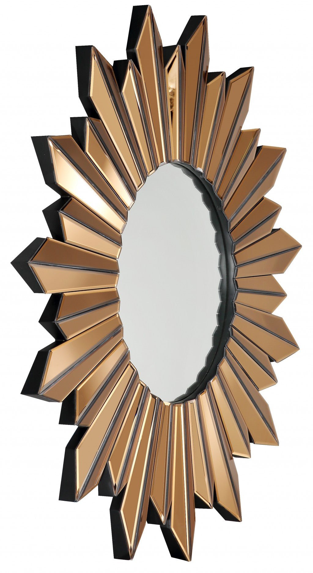 39" Gold Sunburst Glass Framed Accent Mirror - Montana Home & Kitchen Co.