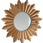 39" Gold Sunburst Glass Framed Accent Mirror - Montana Home & Kitchen Co.