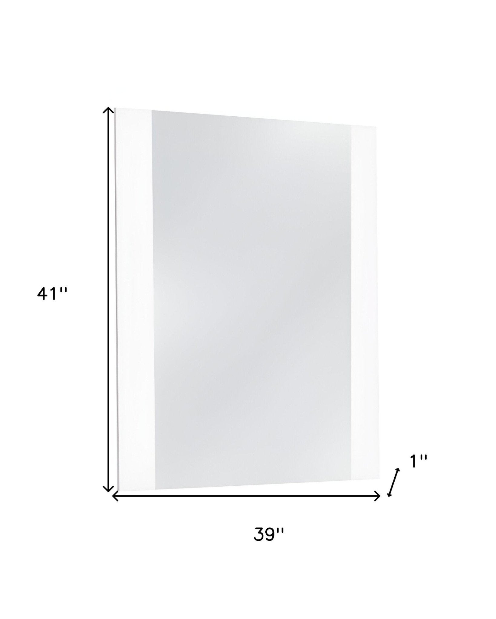 39" White Mdf Steel And Glass Mirror - Montana Home & Kitchen Co.