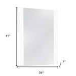 39" White Mdf Steel And Glass Mirror - Montana Home & Kitchen Co.