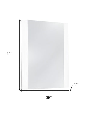 39" White Mdf Steel And Glass Mirror - Montana Home & Kitchen Co.