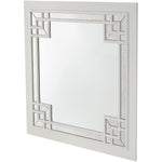 39" White Square Accent Wood Mirror - Montana Home & Kitchen Co.