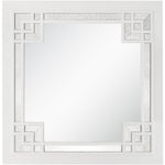 39" White Square Accent Wood Mirror - Montana Home & Kitchen Co.