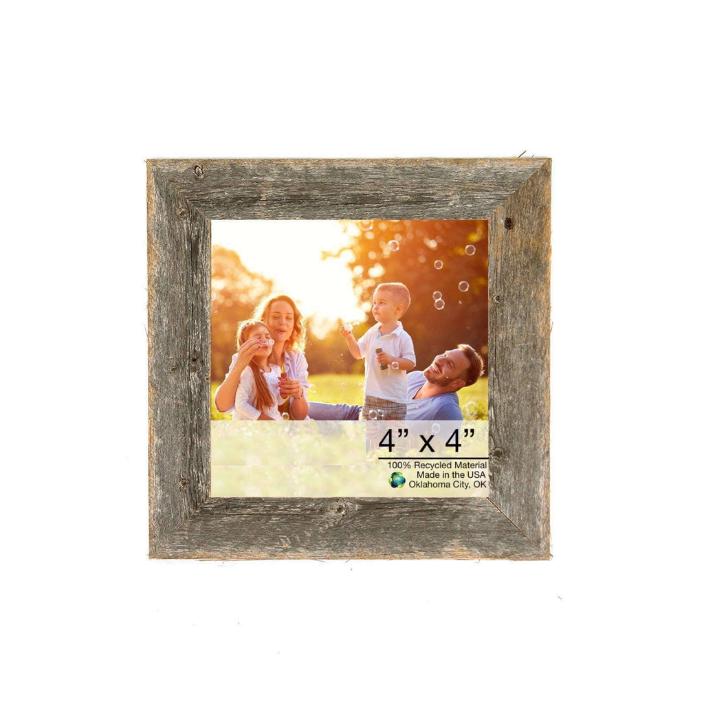 4" X 4" Natural Weathered Gray Picture Frame - Montana Home & Kitchen Co.