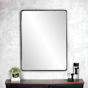 40" Black Metal Framed Accent Mirror - Montana Home & Kitchen Co.