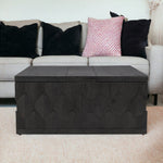 40" Dark Gray Solid Wood Square Distressed Coffee Table - Montana Home & Kitchen Co.