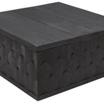 40" Dark Gray Solid Wood Square Distressed Coffee Table - Montana Home & Kitchen Co.