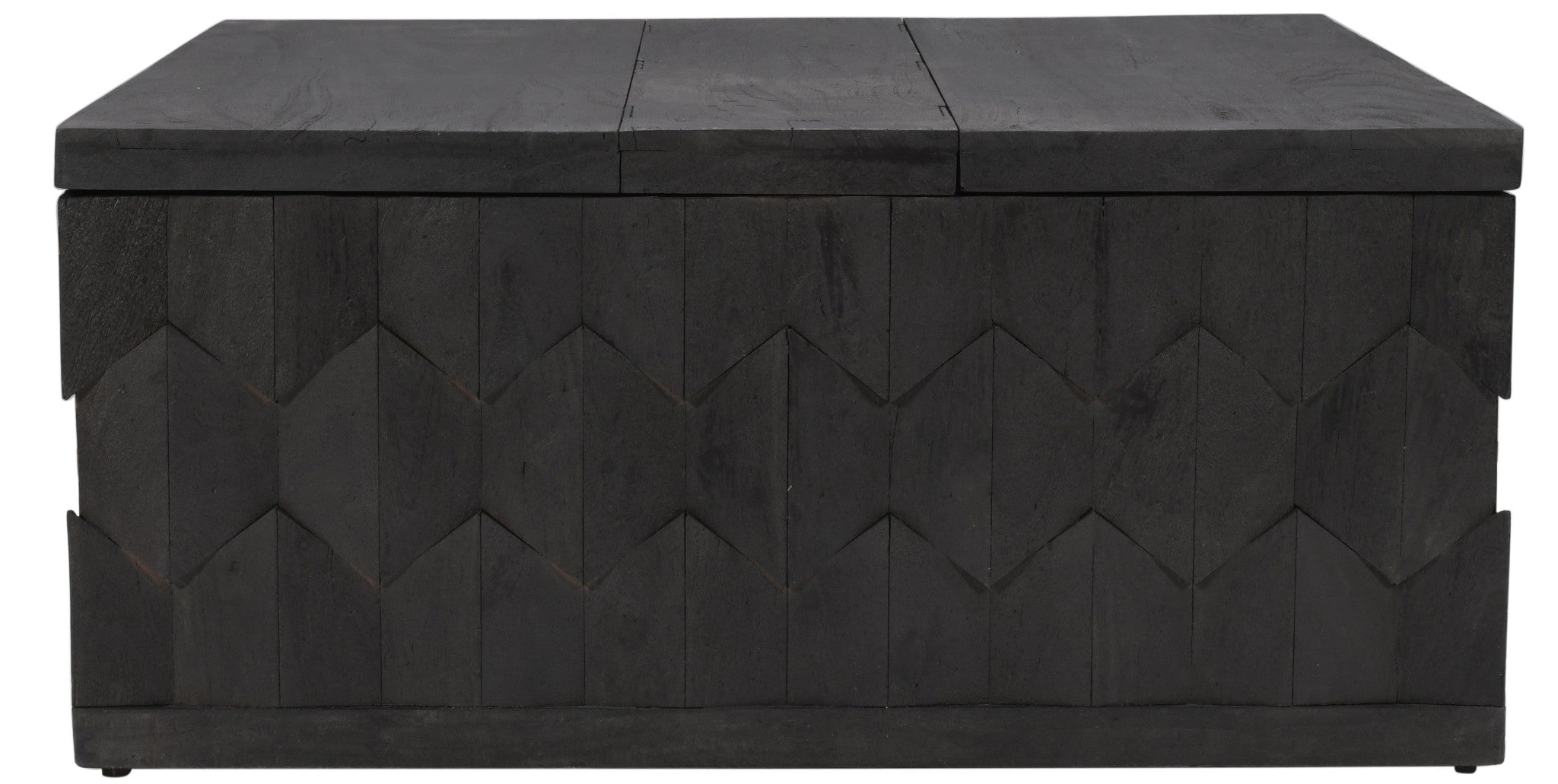 40" Dark Gray Solid Wood Square Distressed Coffee Table - Montana Home & Kitchen Co.