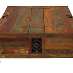 40" Rustic Brown Reclaimed Wood Square Lift Top Coffee Table - Montana Home & Kitchen Co.