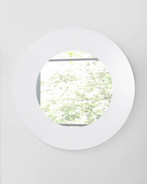 40" White Round Framed Accent Mirror - Montana Home & Kitchen Co.