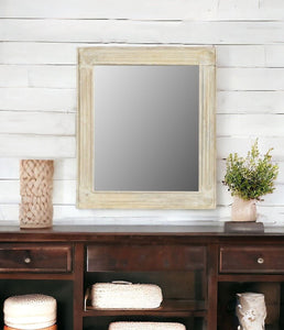 40" White Solid Wood Framed Accent Mirror - Montana Home & Kitchen Co.