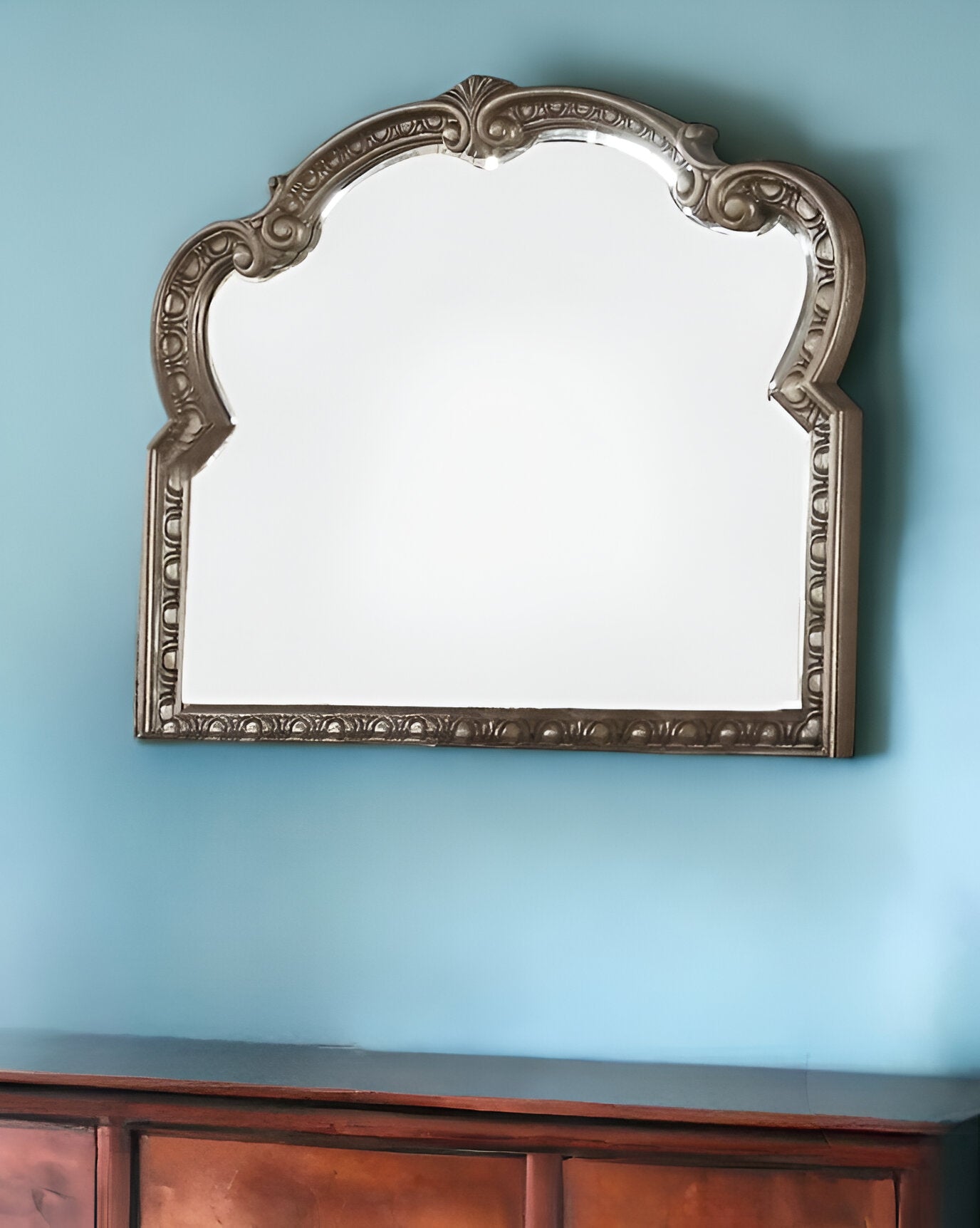 41" Champagne Irregular Framed Accent Mirror - Montana Home & Kitchen Co.