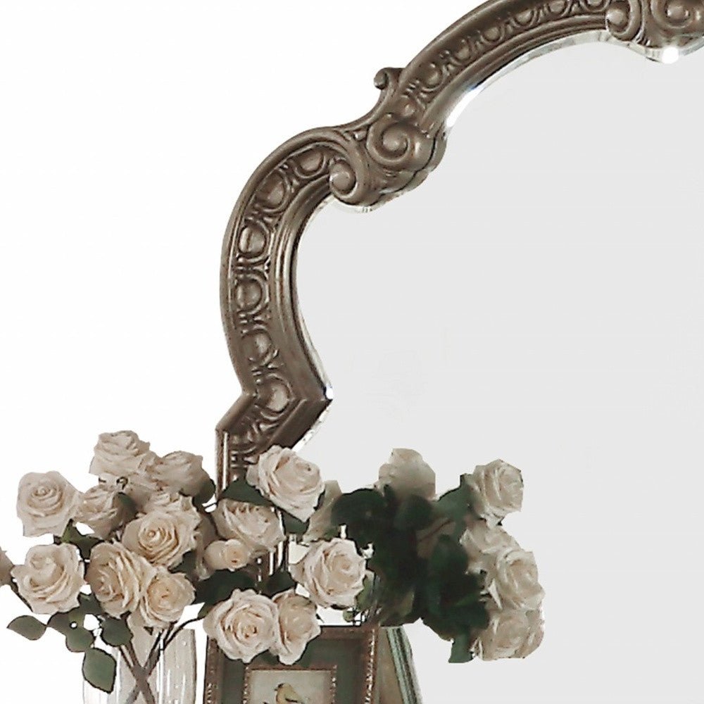 41" Champagne Irregular Framed Accent Mirror - Montana Home & Kitchen Co.