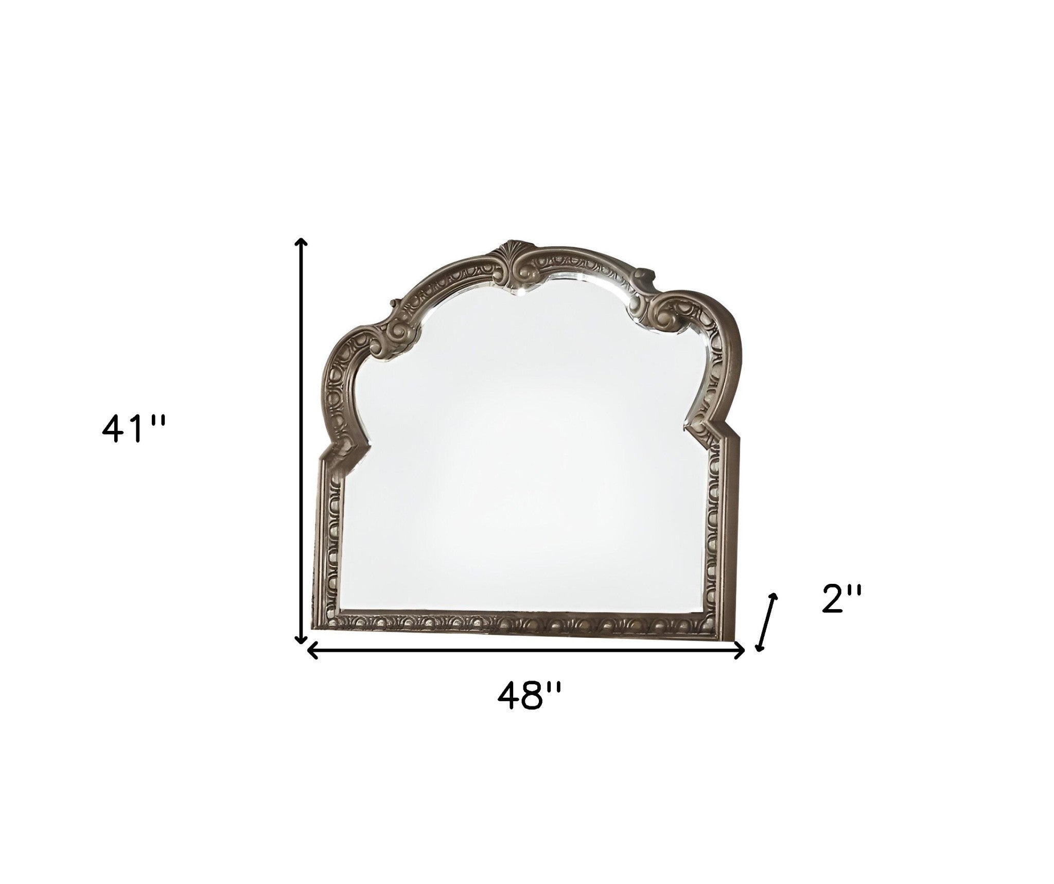 41" Champagne Irregular Framed Accent Mirror - Montana Home & Kitchen Co.